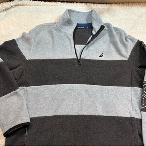 NAUTICA Men's Light Gray/Dark Gray Fleece | Size Medium